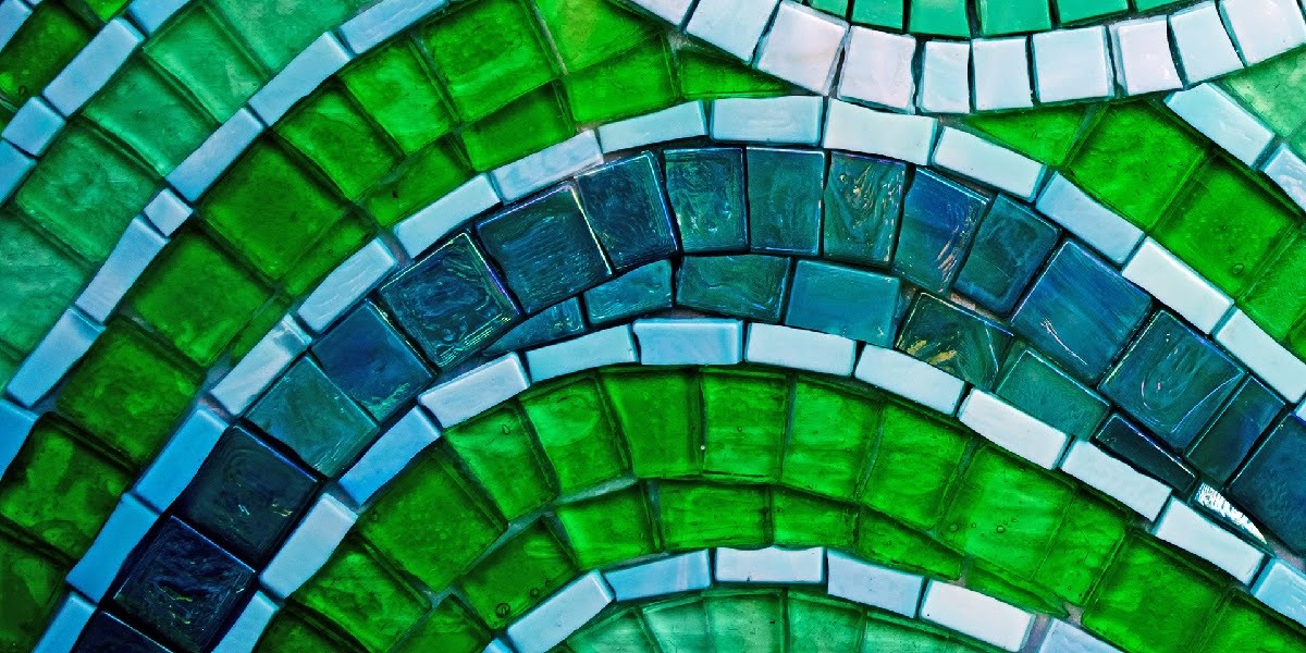 green colored mosaic stones