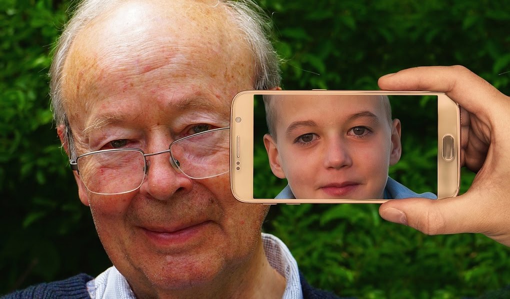 An adult-person and a picture of a child