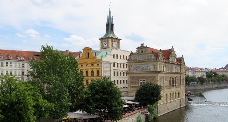 The eastern bank of the Vltava in Prague