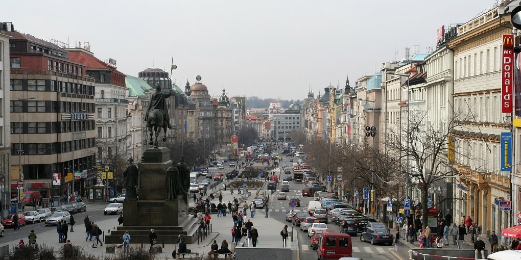 A view from the National Museum of Prague to Wenceslas Square