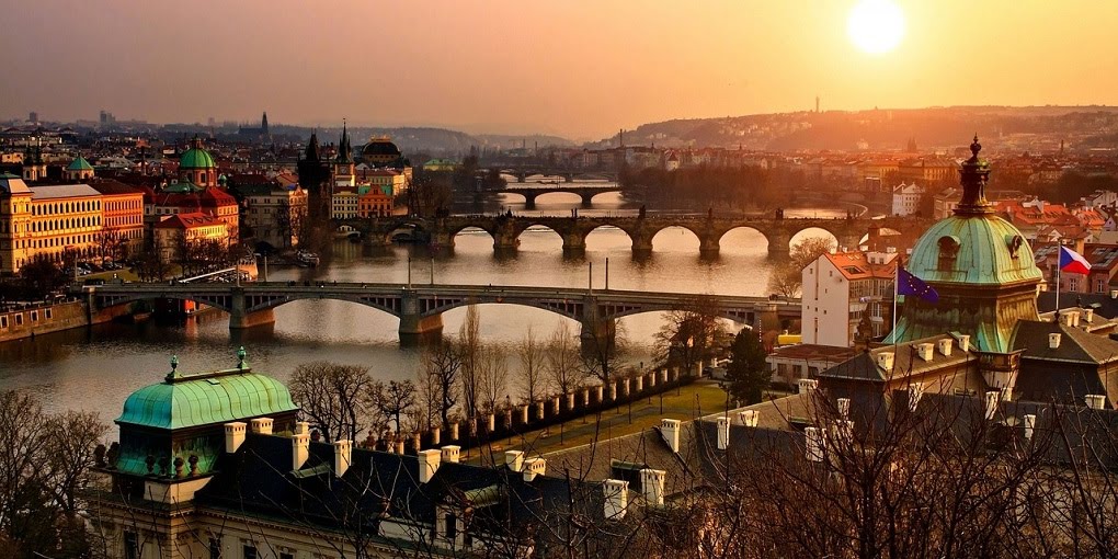 View of Prague in the evening
