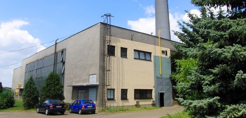 A typical central heating building from the era of communism by the MVP Hatzkit company