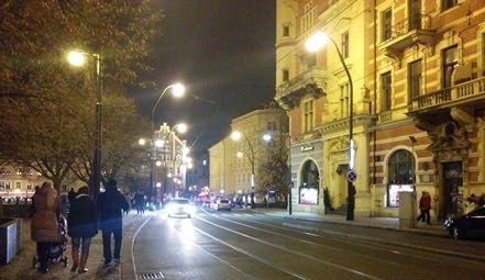 street in Prague at night