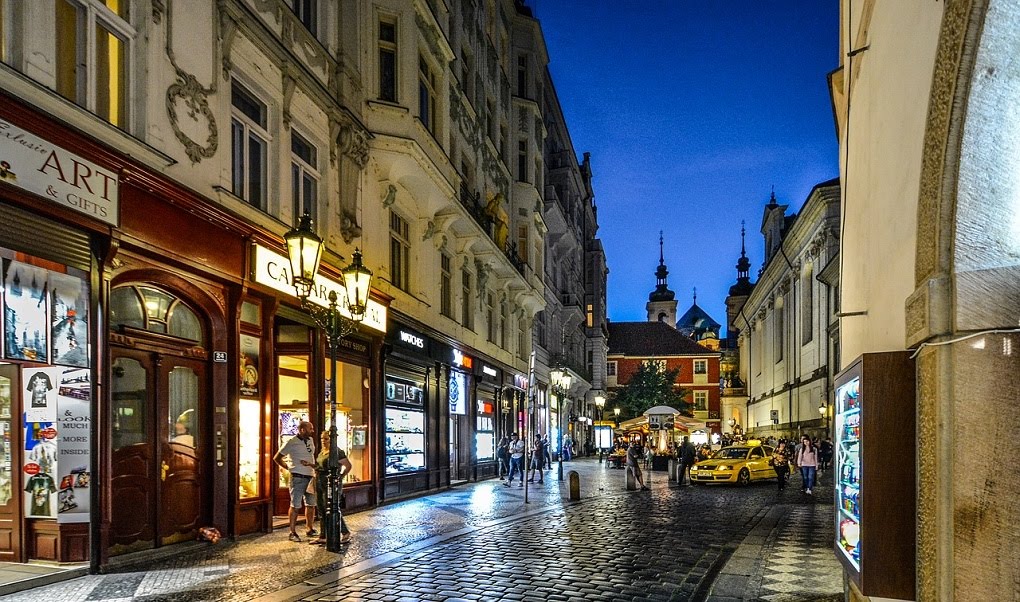 A typical street in Prague