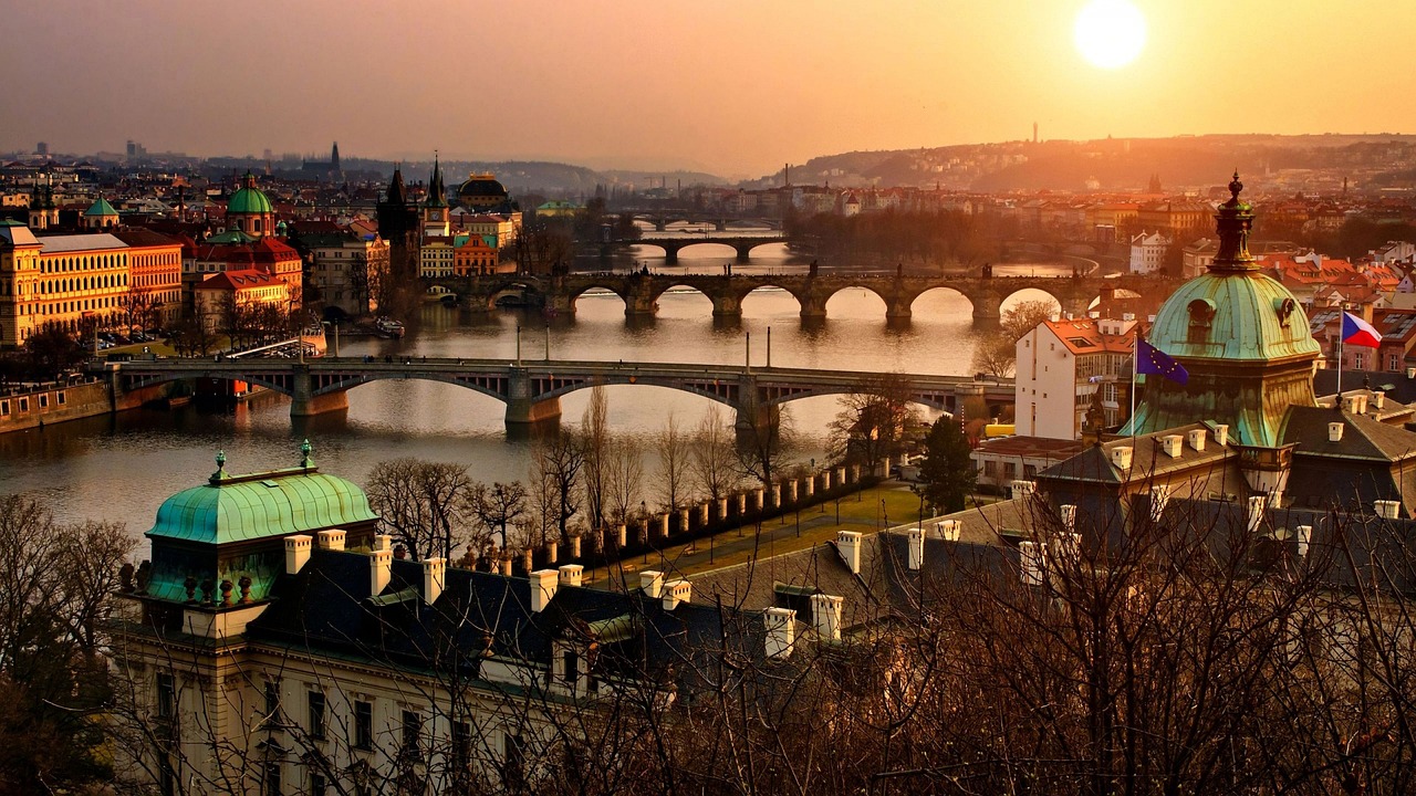 Prague at sunset