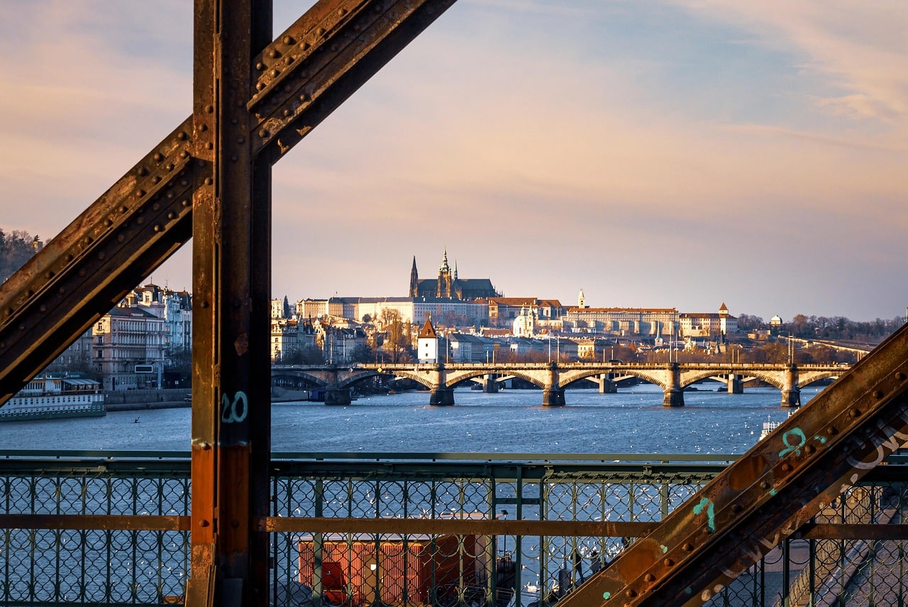 hradčany, prague, city, bridge, river, prague castle, vltava, czech republic, buildings